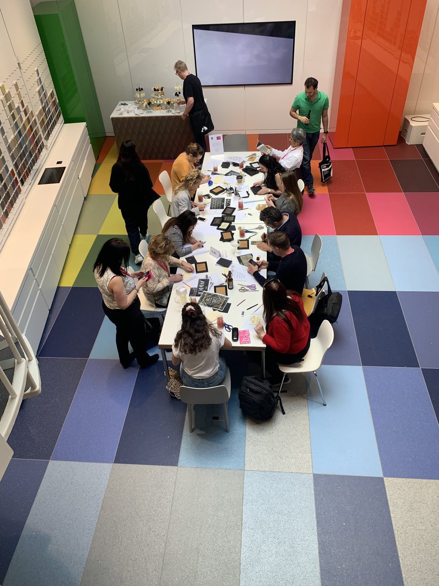 Altro_Katherine's tweet photo. We’re in full swing day 1 of #CDW pop by and try your hand at Art Deco lettering @AltroFlooring #altro100 https://t.co/rUy38kVPYW