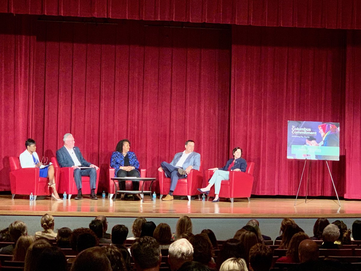 MJuhas's tweet photo. Great opening panel moderated by ⁦⁦⁦@GayleKing⁩ ⁦@MayorGinther⁩ #FrancieHenry #MikeKaufmann #DeniseRobinson #CBUSCommitment ⁦@MikaKYV365⁩ ##CBUSPayEquity https://t.co/jRq0HksVSq