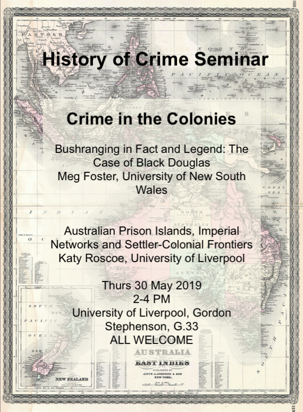 Next THURSDAY 30th, myself and <a href="/MFoster_history/">Dr Meg Foster</a> will be presenting on 'Crime in the Australian Colonies' at <a href="/LiverpoolUni/">Liverpool University</a> Maybe of interest? @MrsAlghrani <a href="/Lucy_E_Williams/">Lucy Williams</a> @DrKimPeters @helenrogers19c <a href="/LjmulindsayA/">Lindsay Wilkinson</a>  - please share widely!