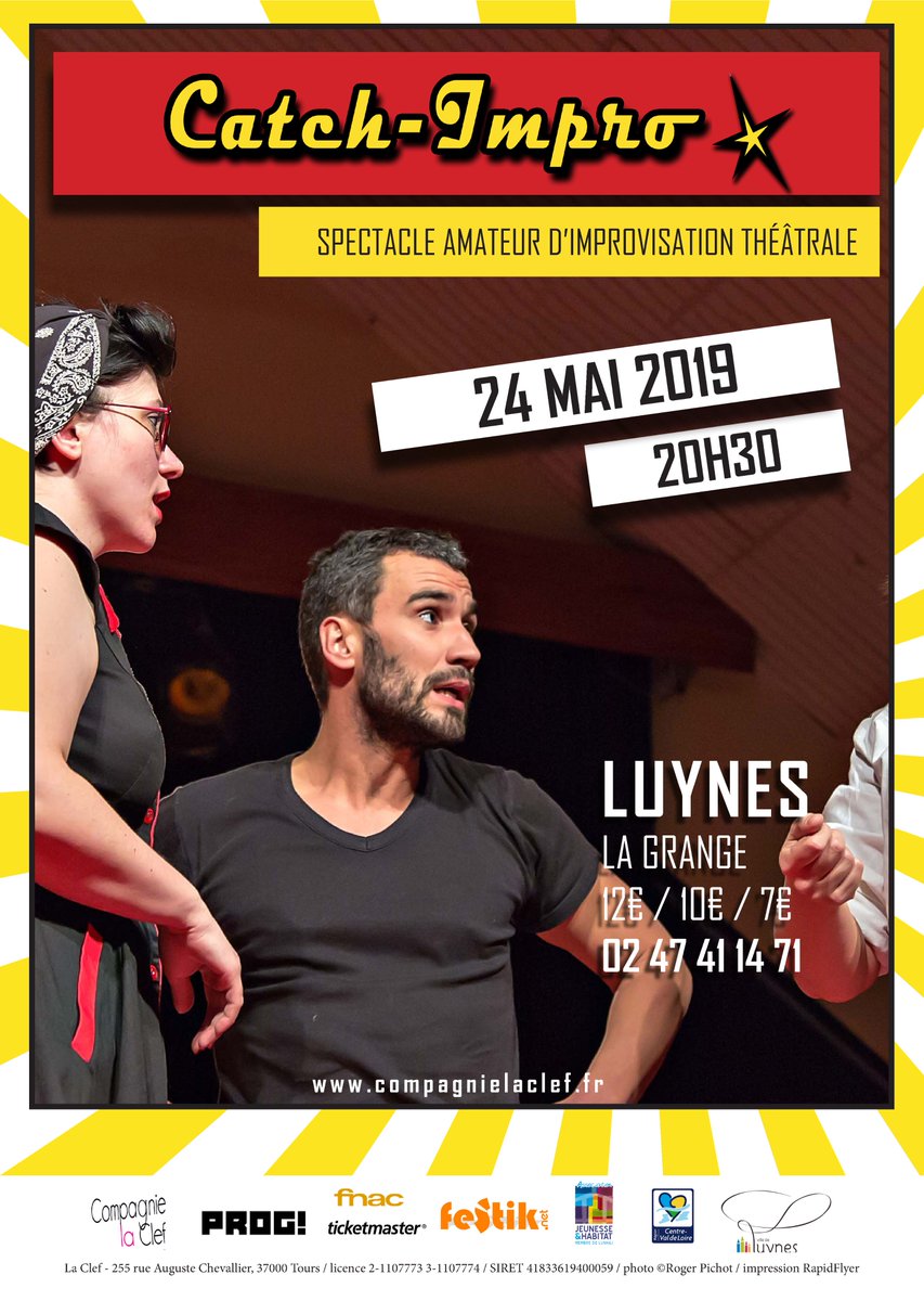 Cielaclef's tweet photo. Les pré-ventes sont encore ouvertes !!! N'hésitez pas #enjoyloirevalley #Tours #theatre #comédie #impro https://t.co/igLFEww3PE