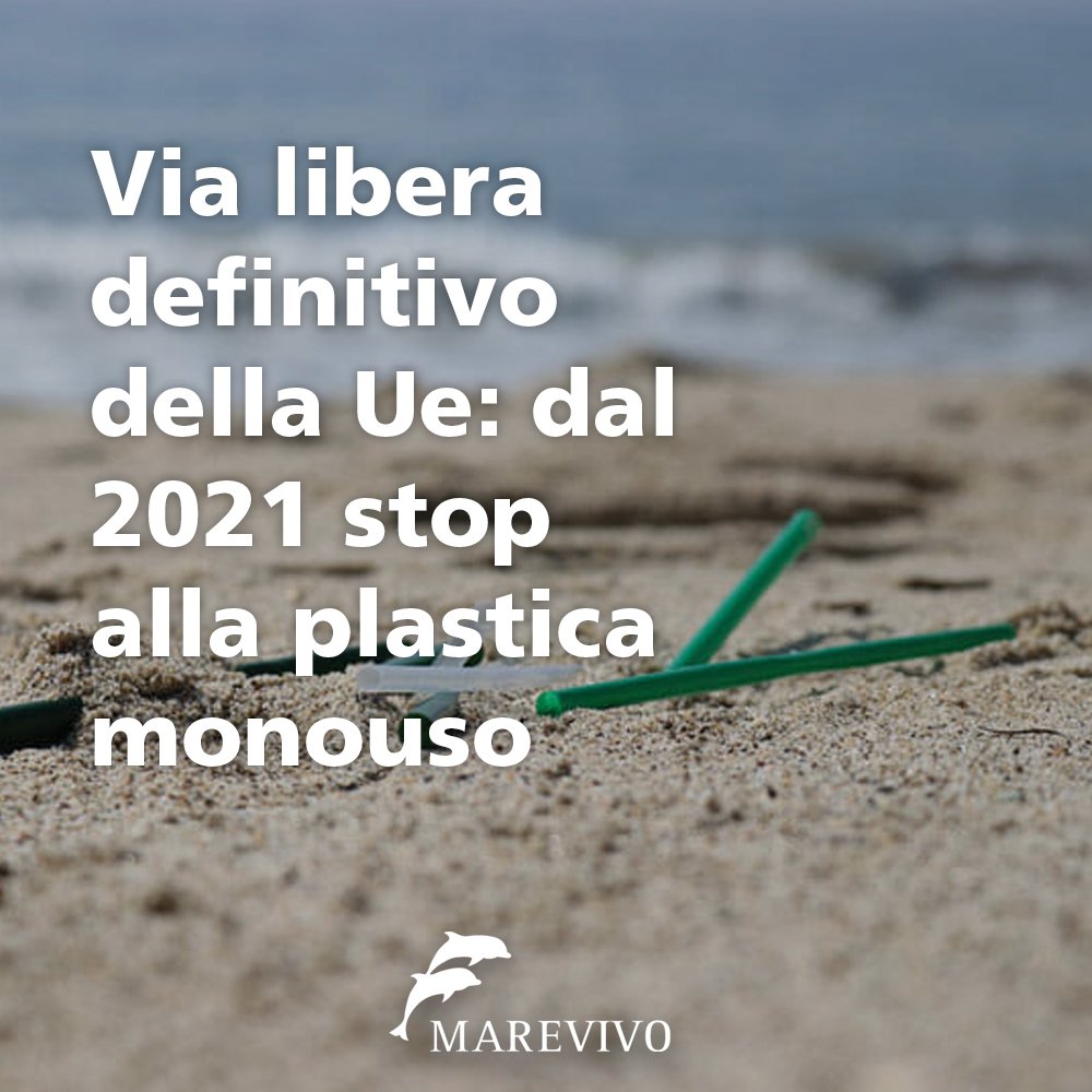MarevivoETS's tweet photo. Il Consiglio #Ue ha dato il via libera definitivo alla direttiva che vieta dal 2021 oggetti in #plastica monouso come piatti, posate e cannucce.

Mancano però all'appello i bicchieri.

Ora l'Italia recepisca il prima possibile la direttiva!

#StopSingleUsePlastic https://t.co/gb6TX8pzL1