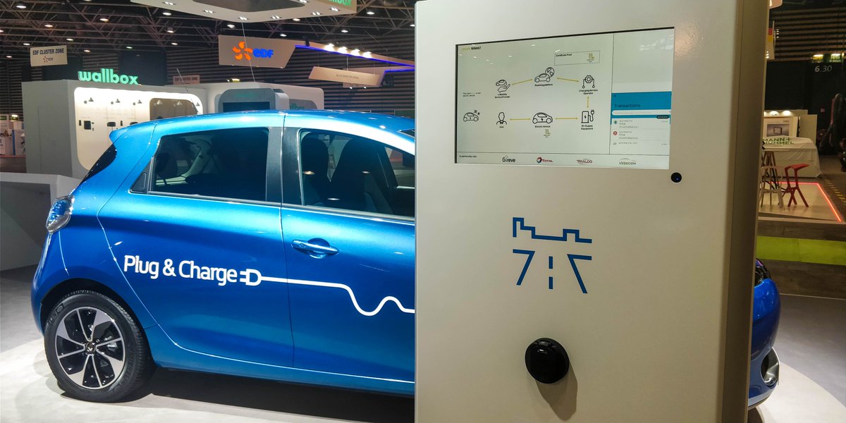 Trialog_SA's tweet photo. We are pleased to have been part of the team that prepared the #V2G AC & #PlugNcharge demonstration with @Vedecom @g2mobility @gireve @Trialog_SA @GroupeRenaultEV @colombus!
Meet us on the @Groupe_Renault booth! https://t.co/vhdfXMBRej