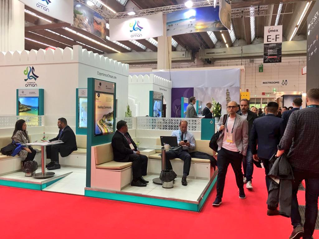 OmanMHT's tweet photo. تشارك #السلطنة ممثلة بوزارة السياحة في فعاليات معرض IMEX بمدينة #فرانكفورت الألمانية- المتخصص في سياحة المؤتمرات والحوافز- بجناح يضم ١٠ مؤسسات سياحية وفندقية عُمانية،خلال الفترة من ٢١ الى ٢٣ مايو الجاري؛ وذلك بهدف التعريف والترويج عن المقومات والمنتجات والبرامج السياحية بالسلطنة. https://t.co/YTThY2L8cC