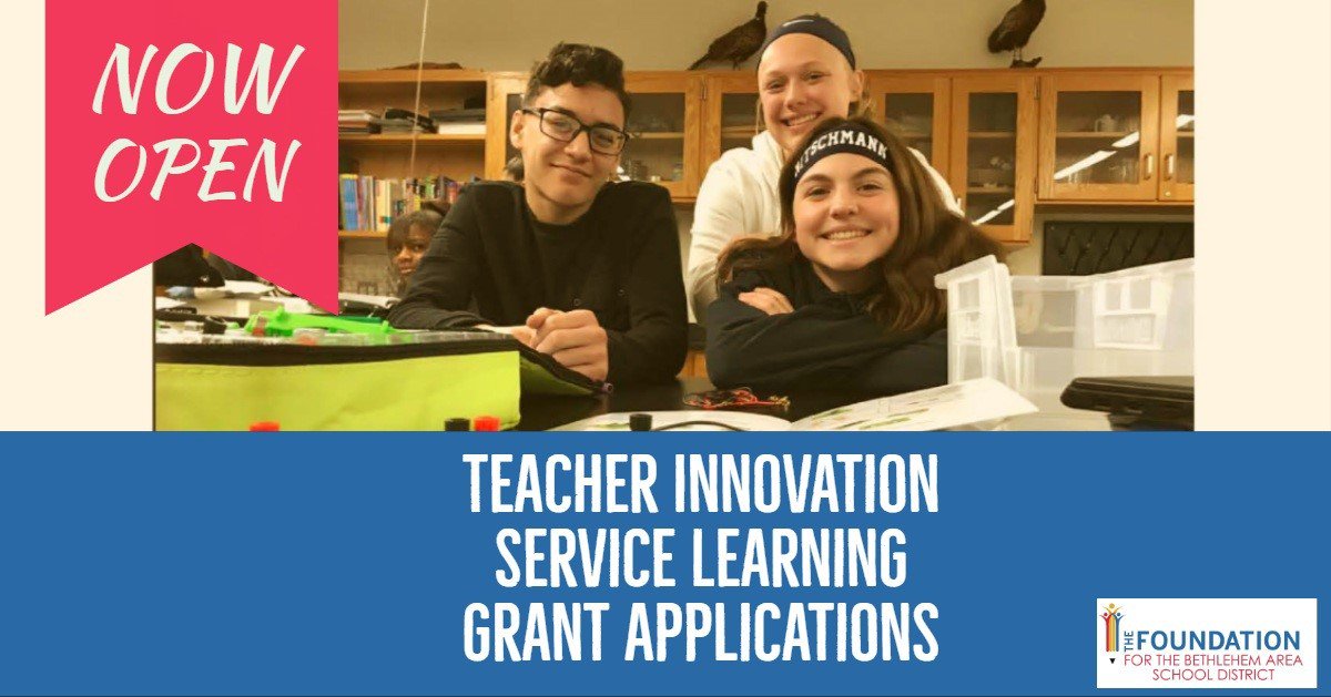 FoundationBASD's tweet photo. Teacher Grant Applications are open for the 2019/2020 school year!!! ALL @BethlehemAreaSD have the opportunity to receive up to $1,000 to Enhance Curriculum. Learn More: https://t.co/Ms8V840y31 https://t.co/tgUpg3HNE2