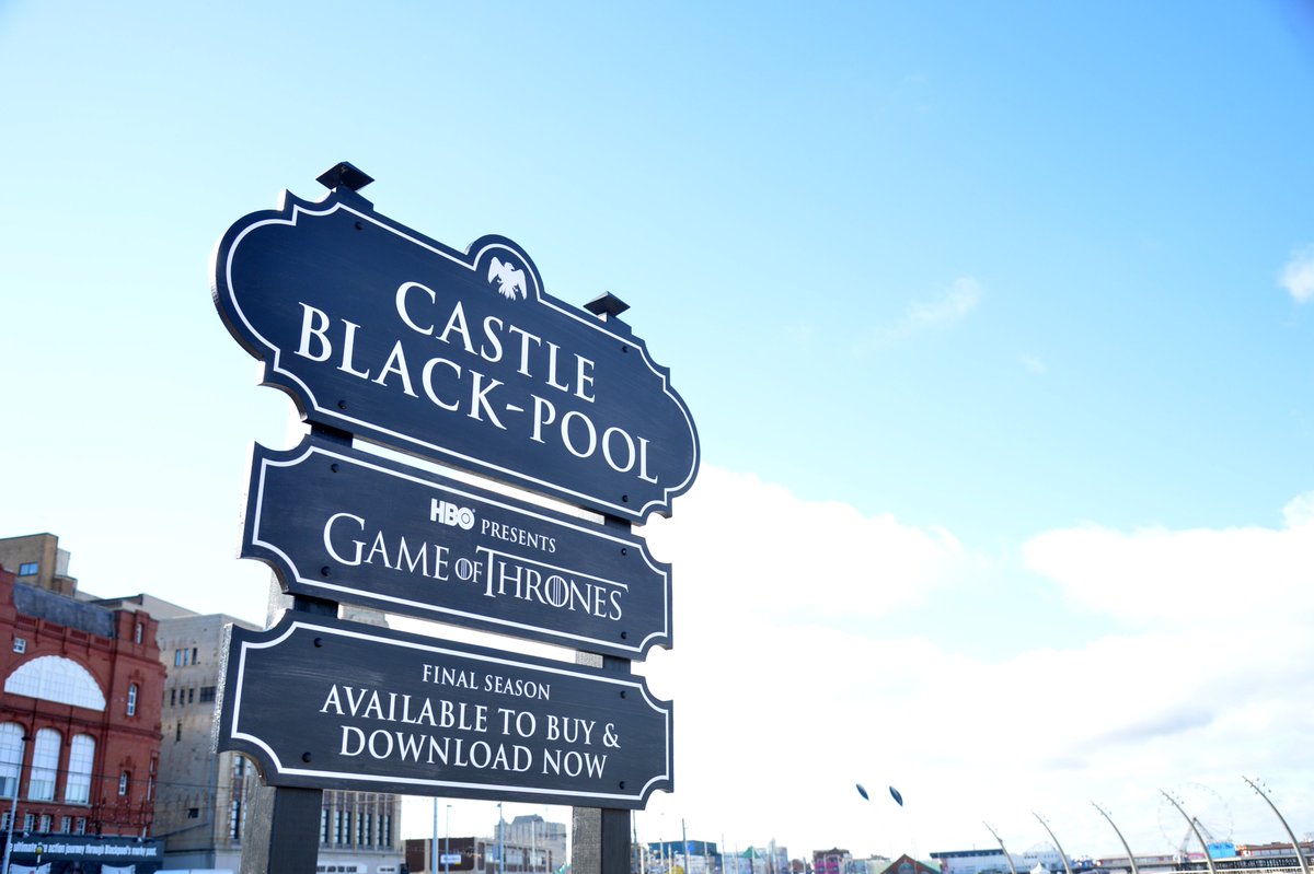 HBOMaxUK's tweet photo. Grab a selfie with these incredible signs in the following UK locations:
Highgarden – aka Covent Garden, London
Castle Black-pool – aka Blackpool
Essos – aka Essex
Winterfell – aka Doune Castle, Stirlingshire, Scotland
Don't forget to tag @HBO_UK & use #GOTTakeover 🙌 https://t.co/itidvTODEU