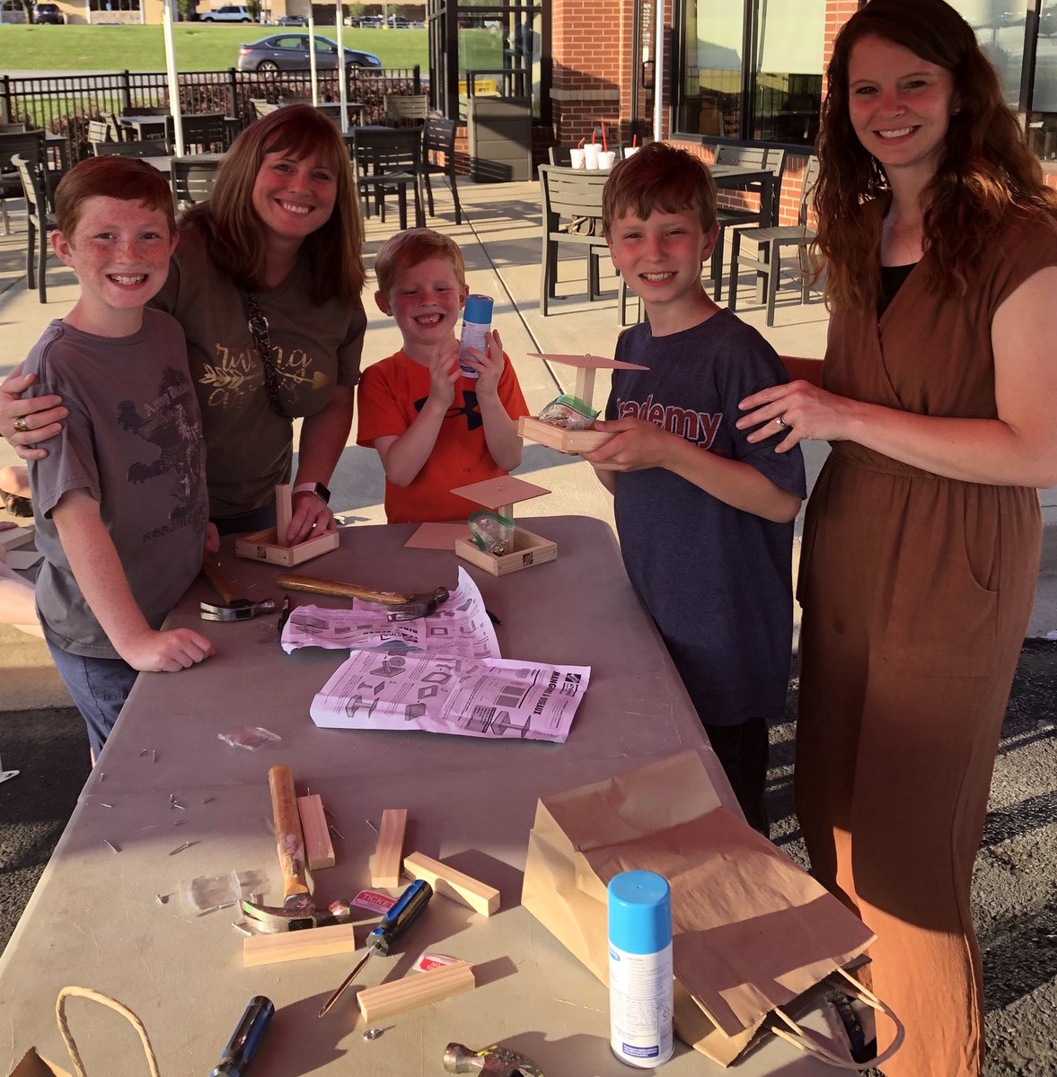 Mother & Son Date Night was a big success! These sweet boys built bird houses for their moms 🧡