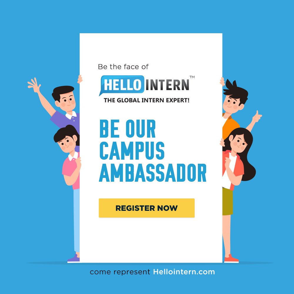 hellointern's tweet photo. Be the face of HelloIntern in your campus.
Apply here: https://t.co/pWMme6W5Oy
#Campusambassadors #brandambassadors #ambassadors #students #campus #colleges #popularity #showcase #interns #companies #stipend #internshipinindia #internships #summerinternship #hello_intern https://t.co/pqCO1Jqkf2