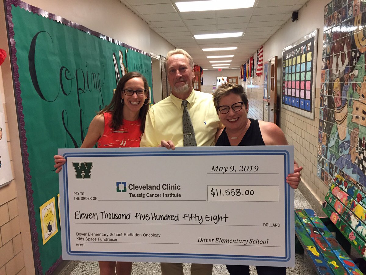 ErinMurphyMD's tweet photo. We are so grateful: the students, principal, teachers, and parents at Dover Elementary raised over $11,000 to support our Taussig Cancer Institute Pediatric Rad Onc Program through our Kids Give Back program!#CleClinicCancer #CleClinicChildrens #pediatriccancer #ChildhoodCancer https://t.co/deq0RApUmj