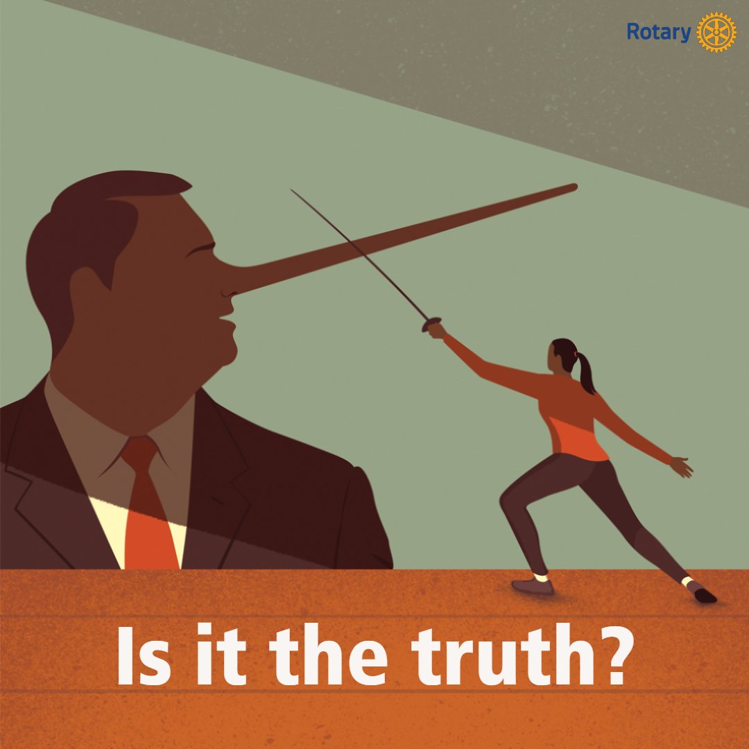 Rotary's tweet photo. "The Four-Way Test is one of Rotary’s central principles. It is of special interest in the current day, when truth — or, more precisely, truthfulness — seems to be losing its prestige in public life." —Joseph Epstein https://t.co/M6QNHfjNRo https://t.co/AGUiaDRyVg
