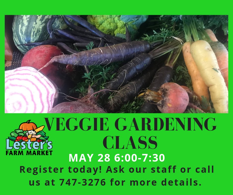 Looking to grow some veggies this year??Sign up for our veggie gardening class! Happening next Tuesday, May 28. Cost is $15/person. #growyourown #diy #veggiegardening