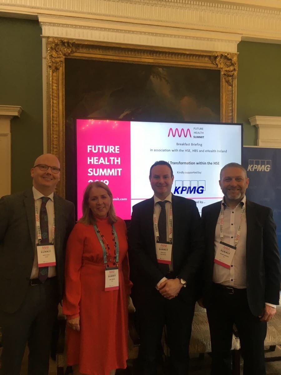 Great fun sharing the presenting stage this morning @HealthIreland with @janemcarolan @A_Work_Thing and @david4health discussing all things Digital Health Transformation #futurehealthsummit