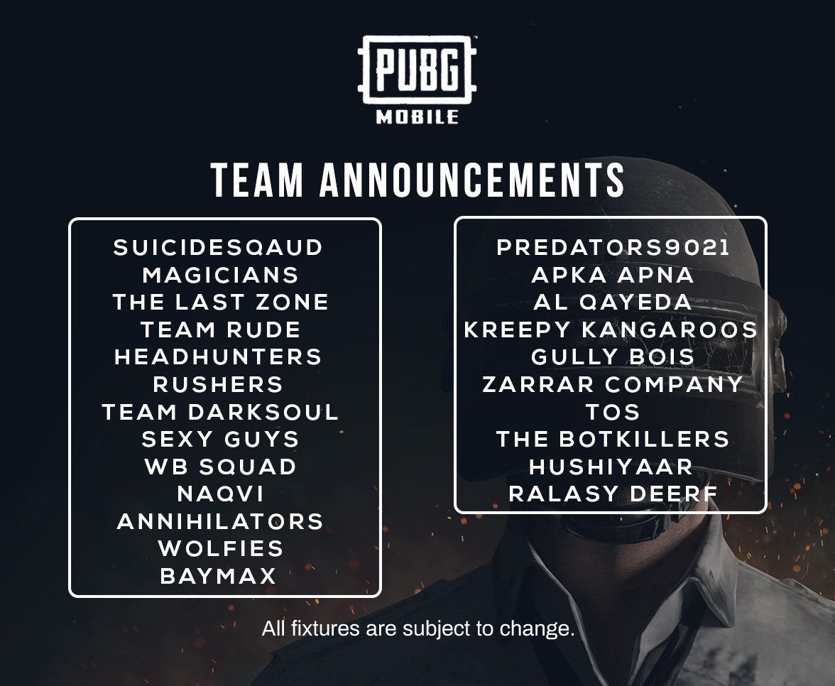 PakGamers's tweet image. Watch out for the PUBG Livestream tonight with these registered team!
#PakGamers