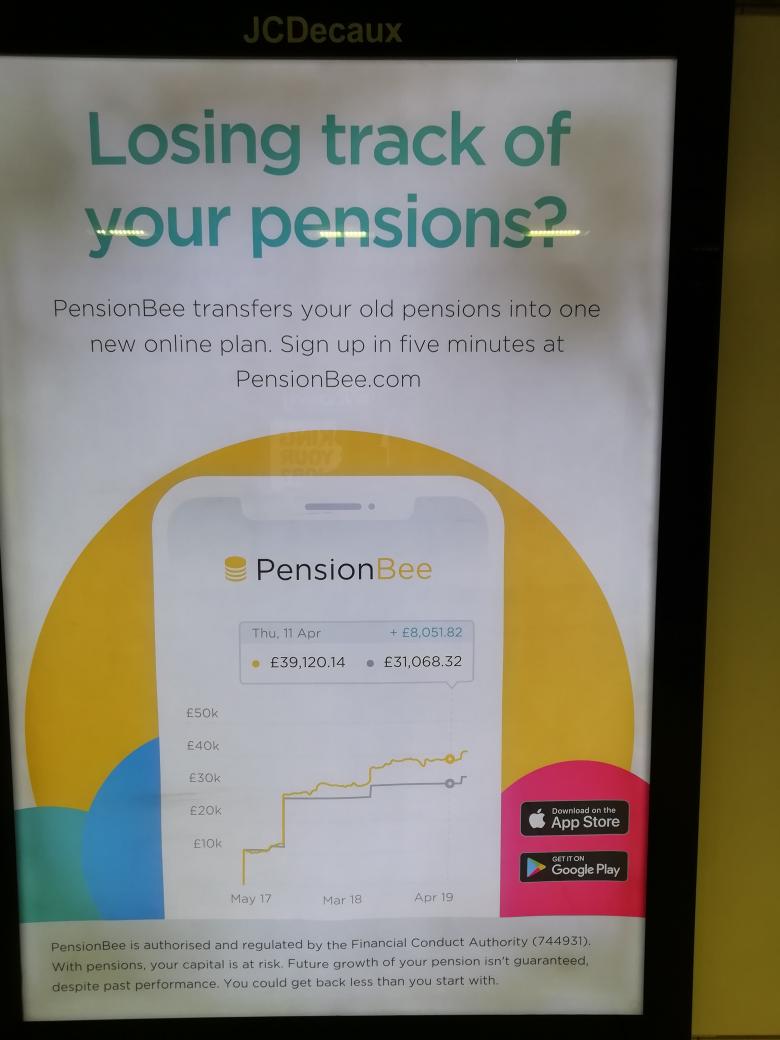 fundscapegav's tweet photo. D2C ad for Pension Bee on the tube seem to remember something about fin prom rules and past performance messages any idea what the chart shows? #investing https://t.co/5mnhflKI0i