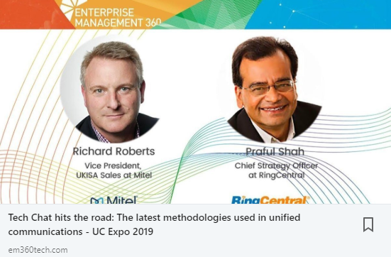 lnkd.in/dNTHFnx  
we took a trip to the <a href="/UCEXPO/">Unified Communications EXPO (UCX)</a> In the first of two episodes, we speak with Richard Roberts , VP UKISA Sales at <a href="/Mitel/">Mitel® Official</a> , about the ways that UCaaS tech can help customer engagement. Also, Chief Strategy Officer <a href="/RingCentral/">RingCentral</a> , Praful Shah #UCaaS #Legacy