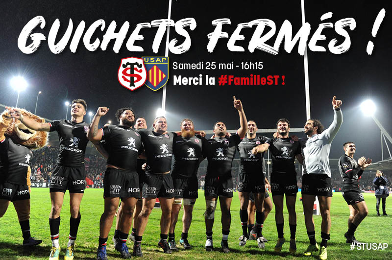 StadeToulousain's tweet image. La #FamilleST est incroyable ! 😍

L’ultime rencontre de la saison des 🔴⚫️ contre l'@usap_officiel se jouera à guichets fermés ! Les 18 838 places d’Ernest Wallon ont toutes trouvé preneurs !

Un GRAND Merci à la #FamilleST pour votre soutien 👏🏼