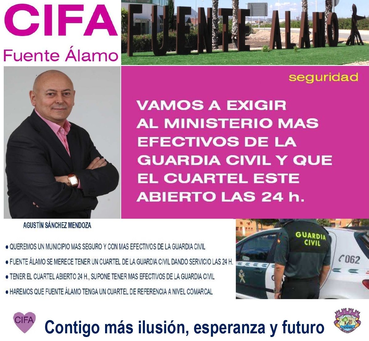 ▶️ PARA CIFA FUENTE ÁLAMO, LA SEGURIDAD DE NUESTROS VECINOS ES LO MAS IMPORTANTE

💜 Contigo más ilusión, esperanza y futuro 💜

RECORDADNOS EL DOMINGO 26 DE MAYO