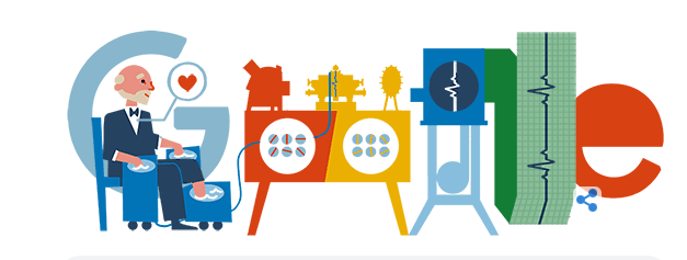 MaslinskiM's tweet photo. Dzisiaj @Google przypomina o 159 rocznicy urodzin Willem’a Einthoven’a, który wynalazł #EKG. Czy wiecie, że obecnie Einthoven jest uznawany za jednego z pierwszych pomysłodawców rozwiązań telemedycznych? #Telemedycyna #eZdrowie https://t.co/RyAloQB3nV