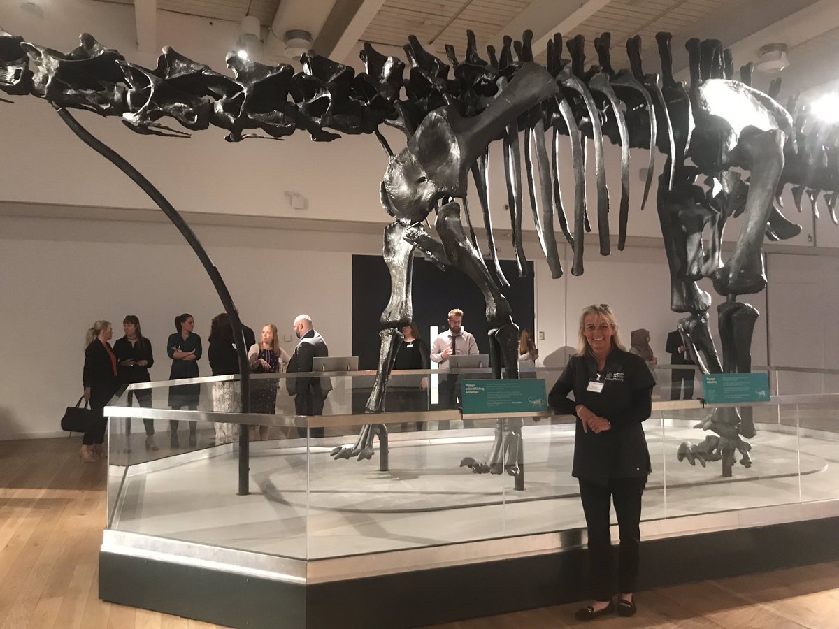 durhamchiroprac's tweet photo. Well networking and talking chiropractic and bones at its finest. @GNM_Hancock @TWAMmuseums #DippyOnTour #chiropractic-care. @durhamchiroprac who can sort dippy’s bones out!!! https://t.co/fuxKT8IxJh