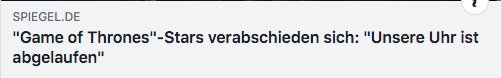 fl3sch's tweet photo. Beste GoT Überschrift ever
#ourwatchhasended https://t.co/ufLhZh1mDD