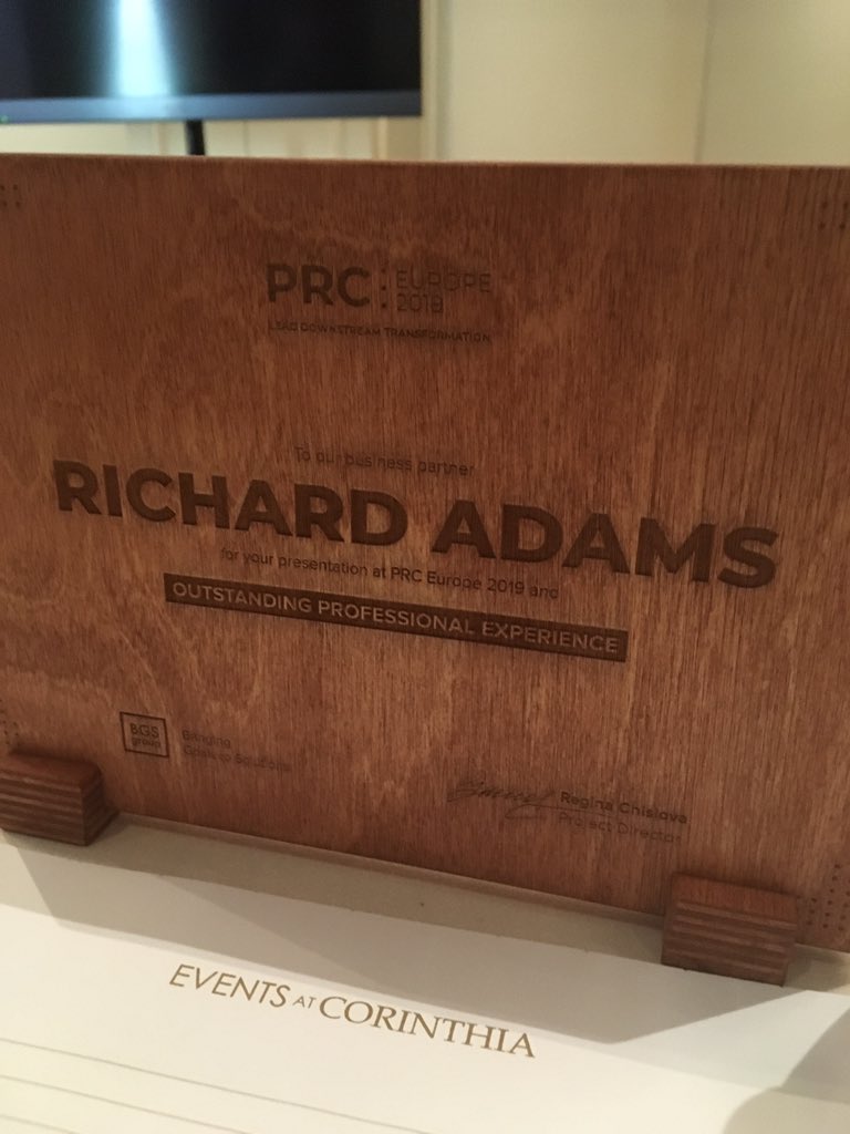 rmaxix's tweet photo. Nice touch by #prceurope, now I just need to earn it. Presentation on process safety KPIs starts at 1225 https://t.co/Tau4Q7CLLr