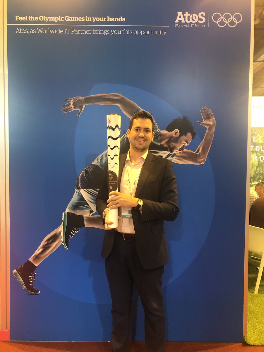 FigueroaGonzalo's tweet photo. Ven al #DES2019 y pásate por el stand de @AtosES. Tendrás la oportunidad de hacerte una foto con la antorcha original de #Rio2016 #AtosIsDigital #IoT #RPA #innovation https://t.co/P6G4OSVtBH