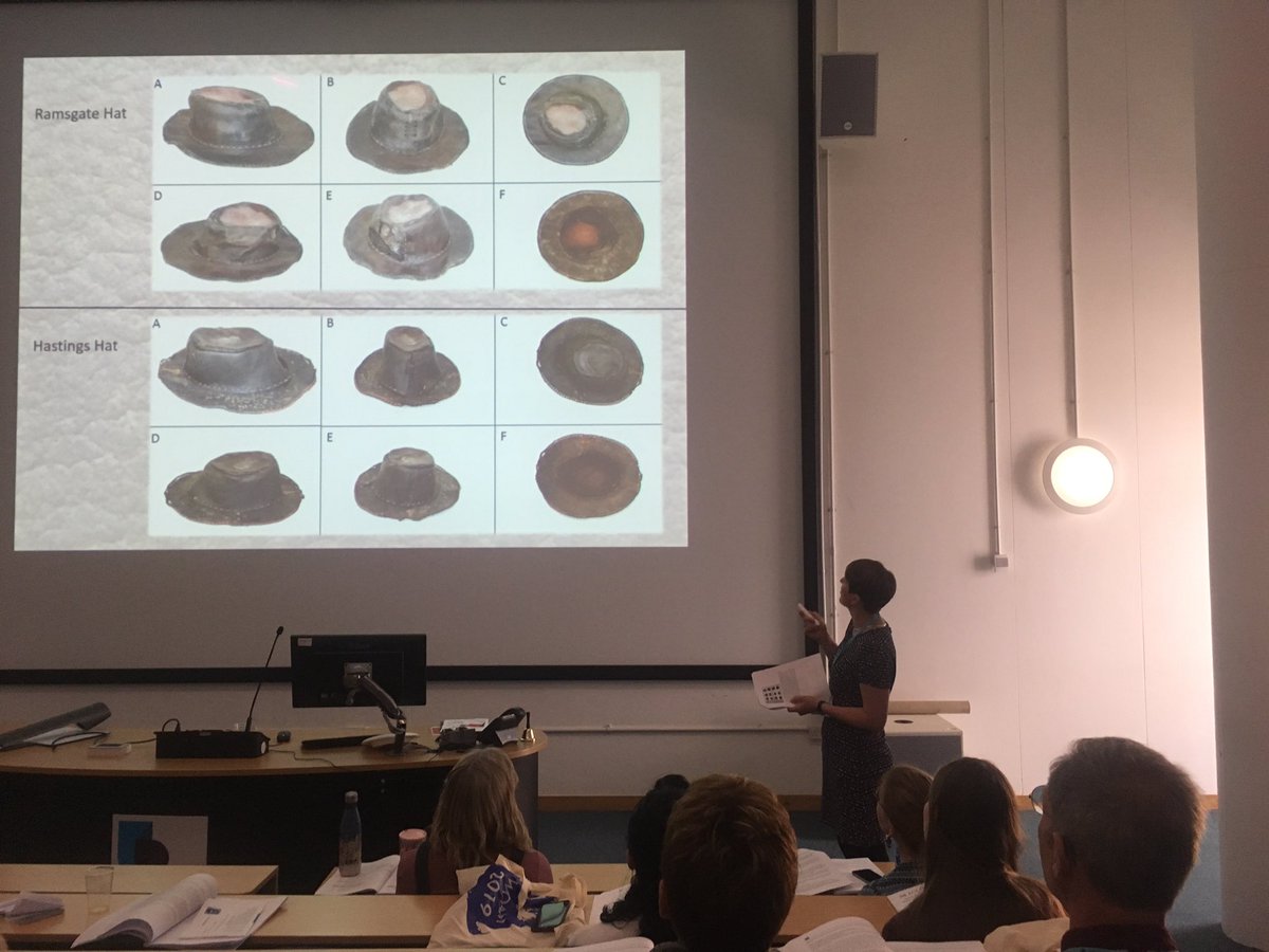 lizzy_goodman's tweet photo. Great paper by the birthday girl @AngyMiddleton Really interesting use of analysis to try and identify leather hat origins #WOAM2019 https://t.co/QNZ5qUy42s
