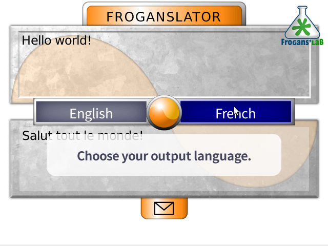 TurnOnRed's tweet photo. #frogans can translate. A new proof-of-concept demo allows you to translate any text to and from 16 different languages. Check it out at https://t.co/PIXw5ASYBY. https://t.co/ixJ1OumCuT