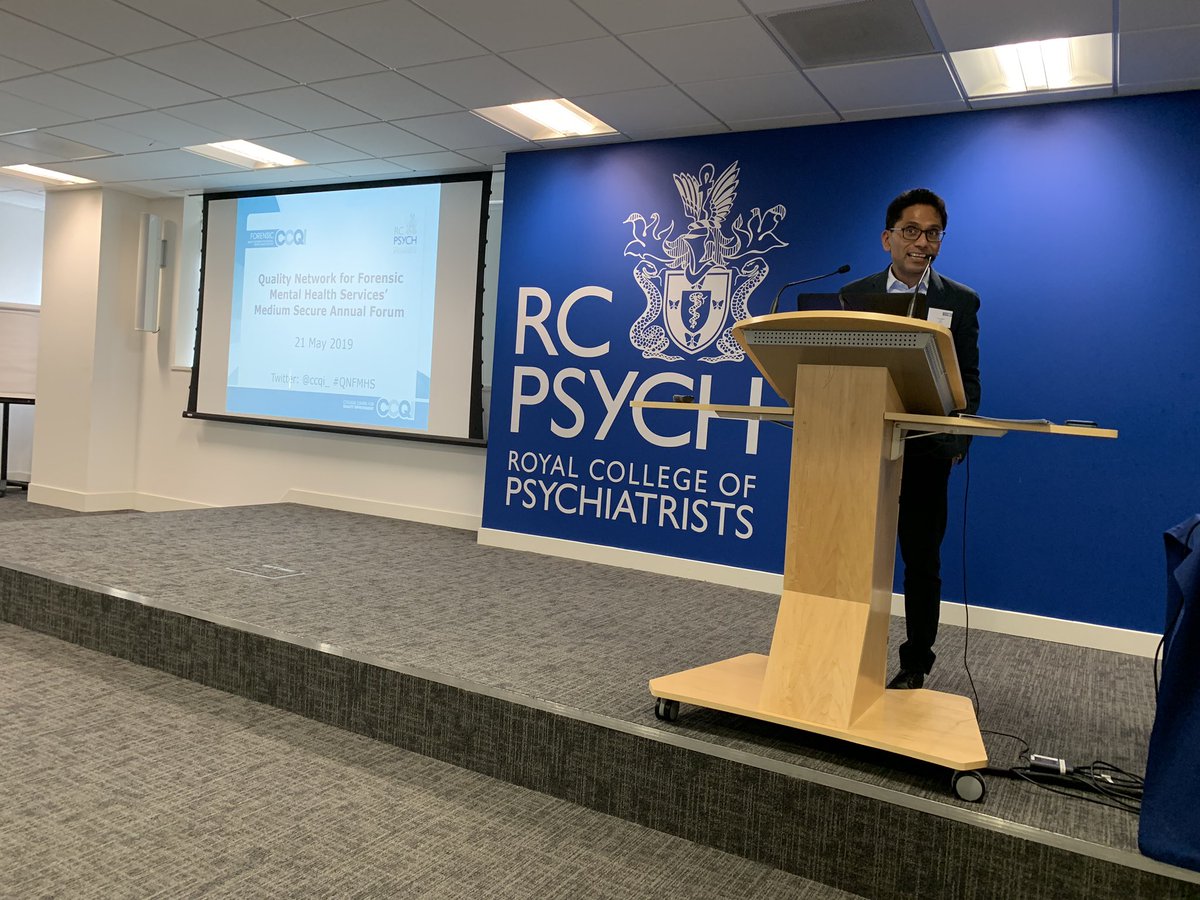 meggeorgiou's tweet image. Dr Quazi Haque opening today’s #mediumsecure annual forum. Watch out for the launch of our new #forensic #standards later today #QNFMHS @CC
