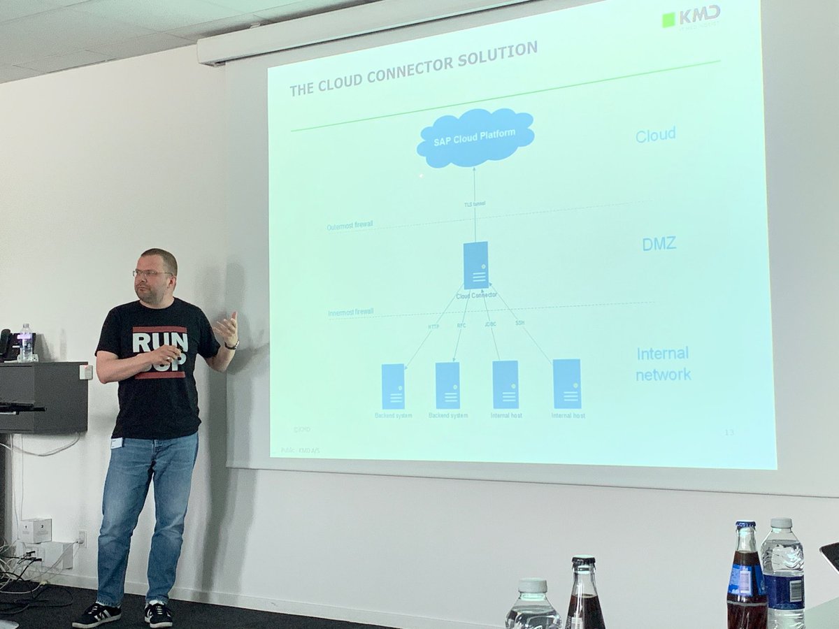 ZYK95's tweet photo. #SAP #SCP Morten Wittrock explaining SAP Cloud Connector at SAP SCP usergroup meeting at #SallingGroup https://t.co/WQIiUVhBoo