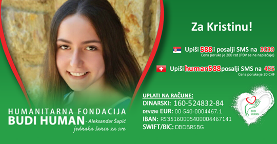 zeljkoobradov's tweet photo. MOLIM VAS KAO OTAC POMOZITE MOJOJ CERKI DA PRIKUPI NOVAC ZA OPERACIJU I PONOVO STANE NA SVOJE NOGE,PORUKA,RT ILI TVIT.  [[[[[588 NA 3030 ZA KRISTINU]]]]] https://t.co/6jLyZvZeFi