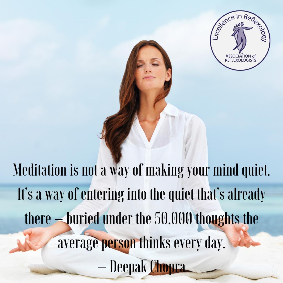 AoR_Reflexology's tweet photo. It's World Meditation Day today. Meditation is not a way of making your mind quiet. It’s a way of entering into the quiet that’s already there – buried under the 50,000 thoughts the average person thinks every day.– Deepak Chopra
#WorldMeditationDay #meditation #homeofreflexology https://t.co/RIi2iMoJ6Z