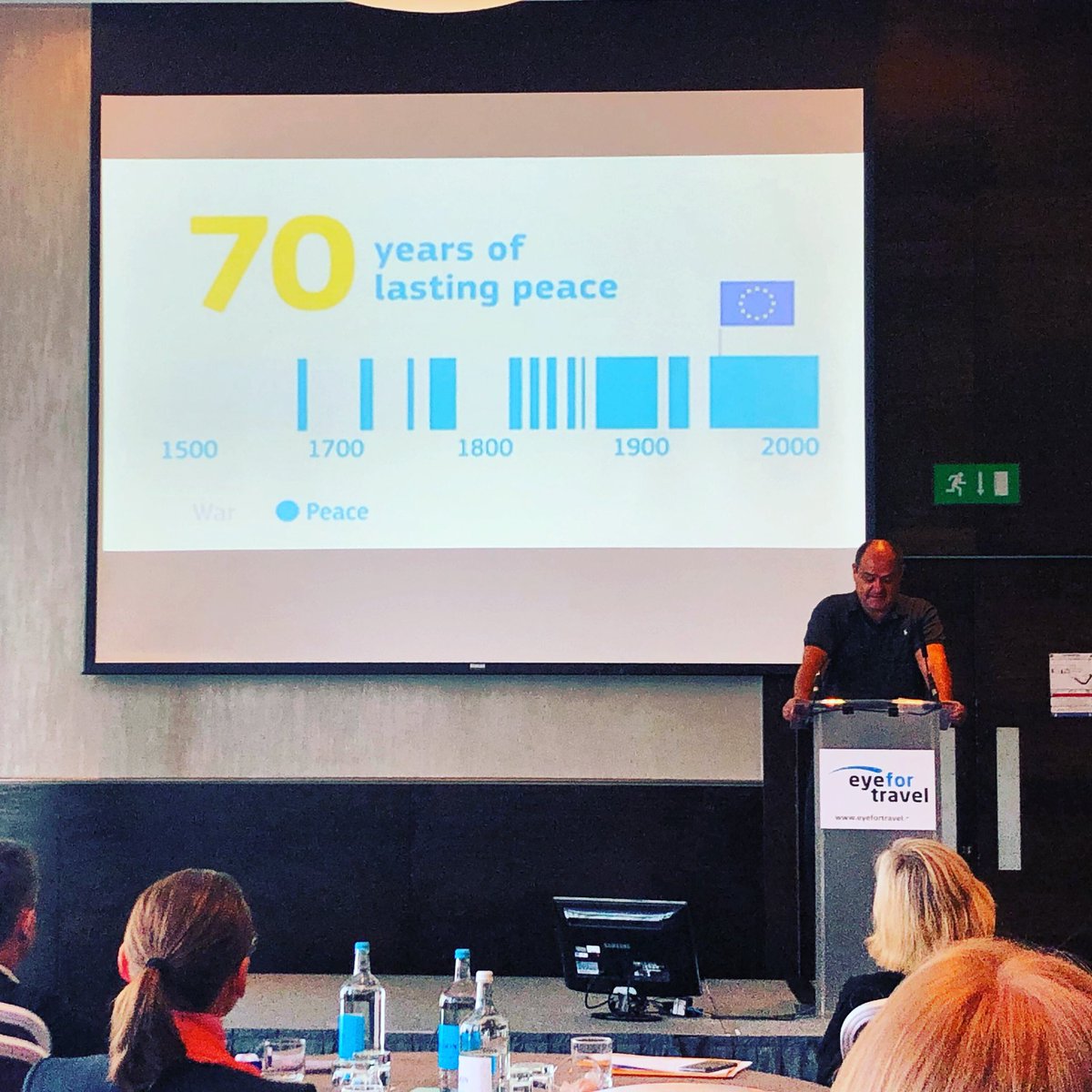 Artstudio23's tweet photo. We, in travel, rely more on #peace and values than any other industry.
Sustainable #travel is a necessity - we must preserve โsomething to travel toโ ~ @RoughGuides Renรฉ Frey
#Sustainability is key in the nearby future ~ Martine Gorce-Momboisse
#EFTLondon 2019 https://t.co/i8PLQdUeNE