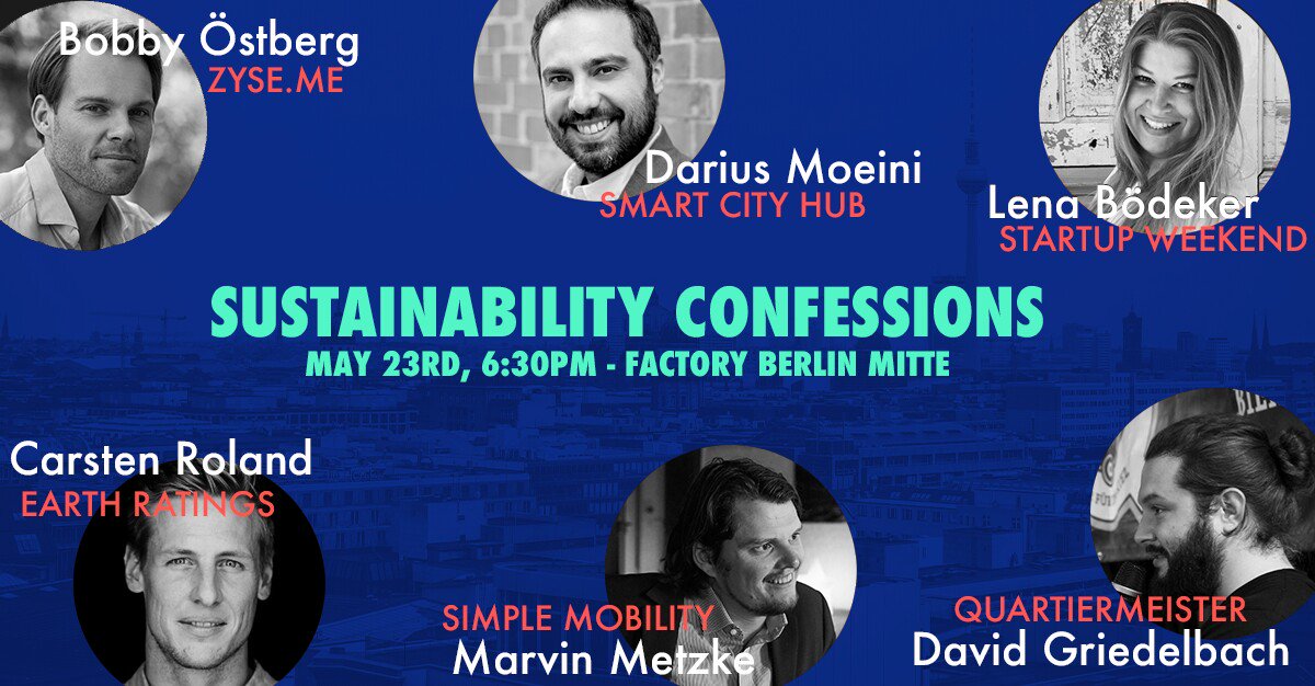 LenaBoedeker's tweet photo. Come join us this Thursday at @FactoryBerlin and listen to some true #confessions.
https://t.co/w49bF8VQRT
@SWBerlin2 #startupstories #sustainability #startupweekend #berlin #greenstartups #givefirst #simplemobility https://t.co/DKY4aHttuX