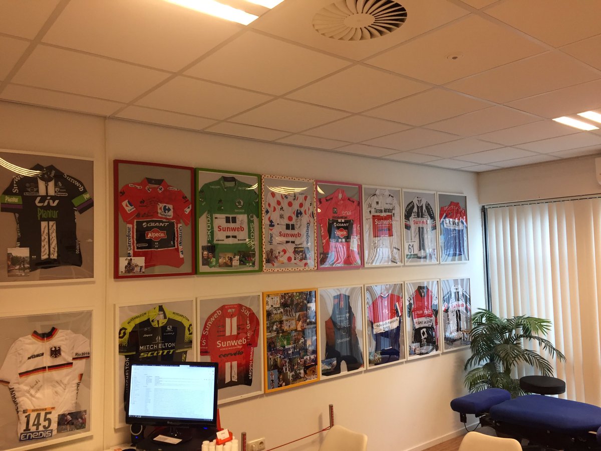 SvenBurger's tweet photo. Can’t say the treatment is that motivational but this room definitely  is! So glad with @MaartenTielen @ChiroMotion043, body is responding really well and hopefully I’ll be (painfree) back on the bike soon! 👌🏻 https://t.co/EpyXacQtdn