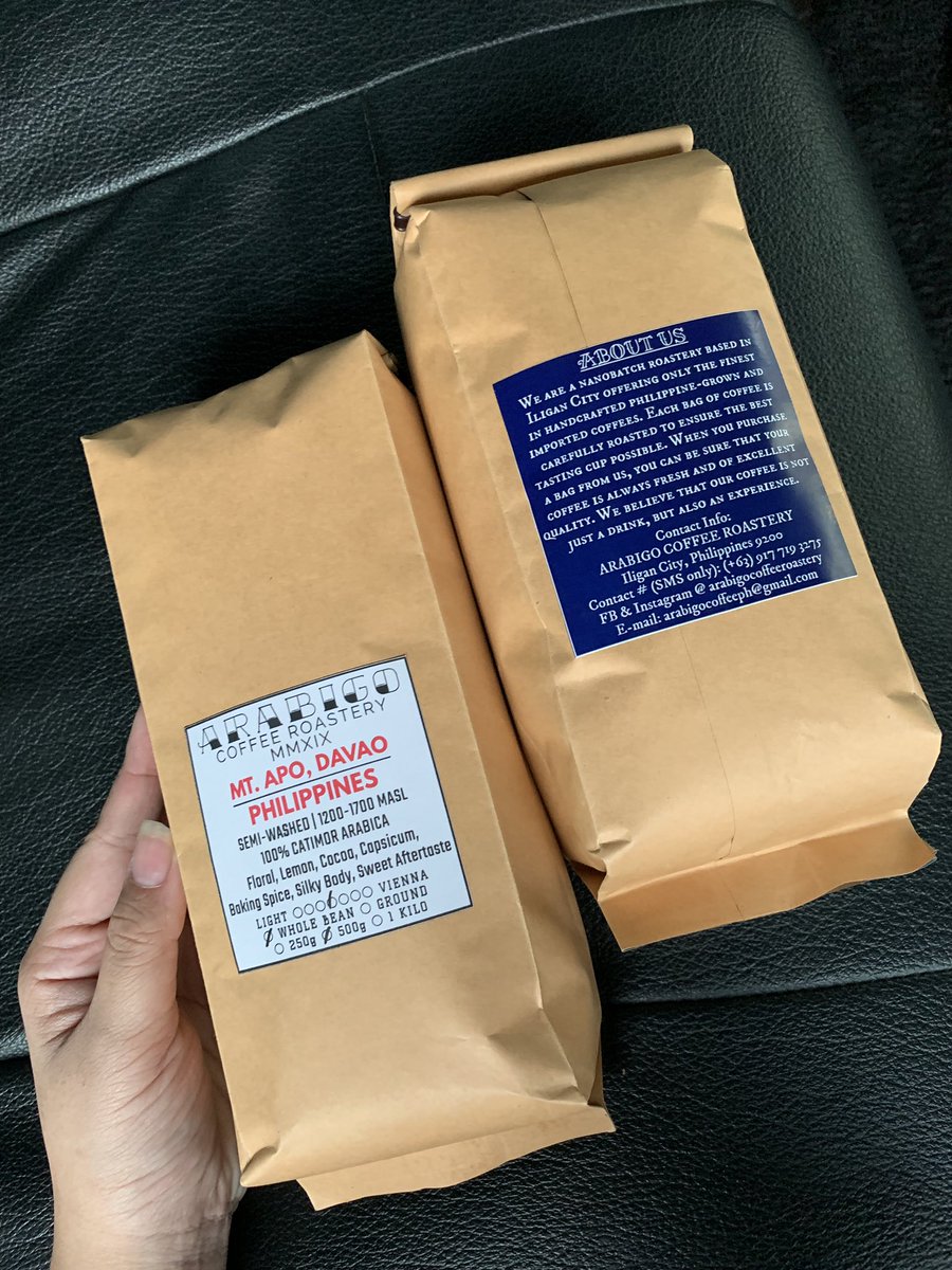 ClarTanganco's tweet photo. 📍Arabigo Coffee Roastery, Iligan City, Lanao del Norte. 

For the past few months, we’ve been sourcing our coffee from this home based roaster we found in Iligan City. We don’t own a coffee shop. My brother is a coffee enthusiast. #LoveLocal #CoffeeLocal https://t.co/SzRboqRl8V