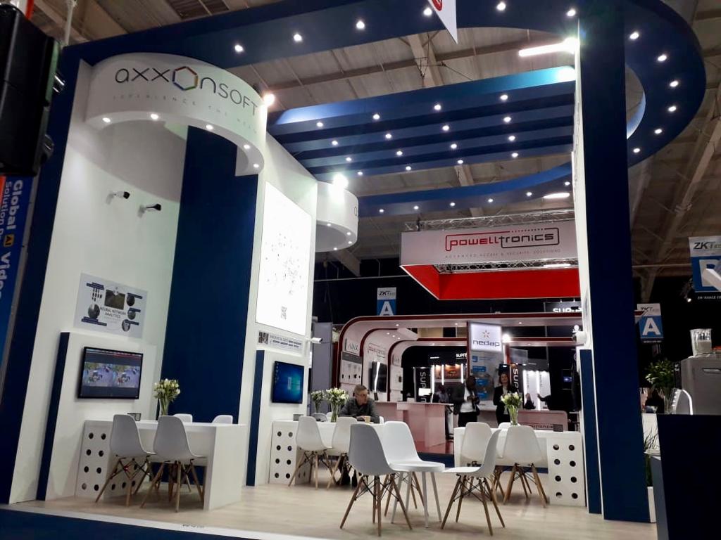 XpoActive's tweet photo. Well done to our team for the rebuild of the Axxonsoft stand at Securex South Africa 2019. #TeamWork #StandBuild #Securex2019 https://t.co/FreCoprrw1