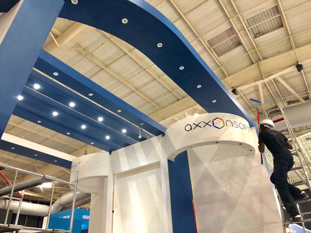 XpoActive's tweet photo. Well done to our team for the rebuild of the Axxonsoft stand at Securex South Africa 2019. #TeamWork #StandBuild #Securex2019 https://t.co/FreCoprrw1