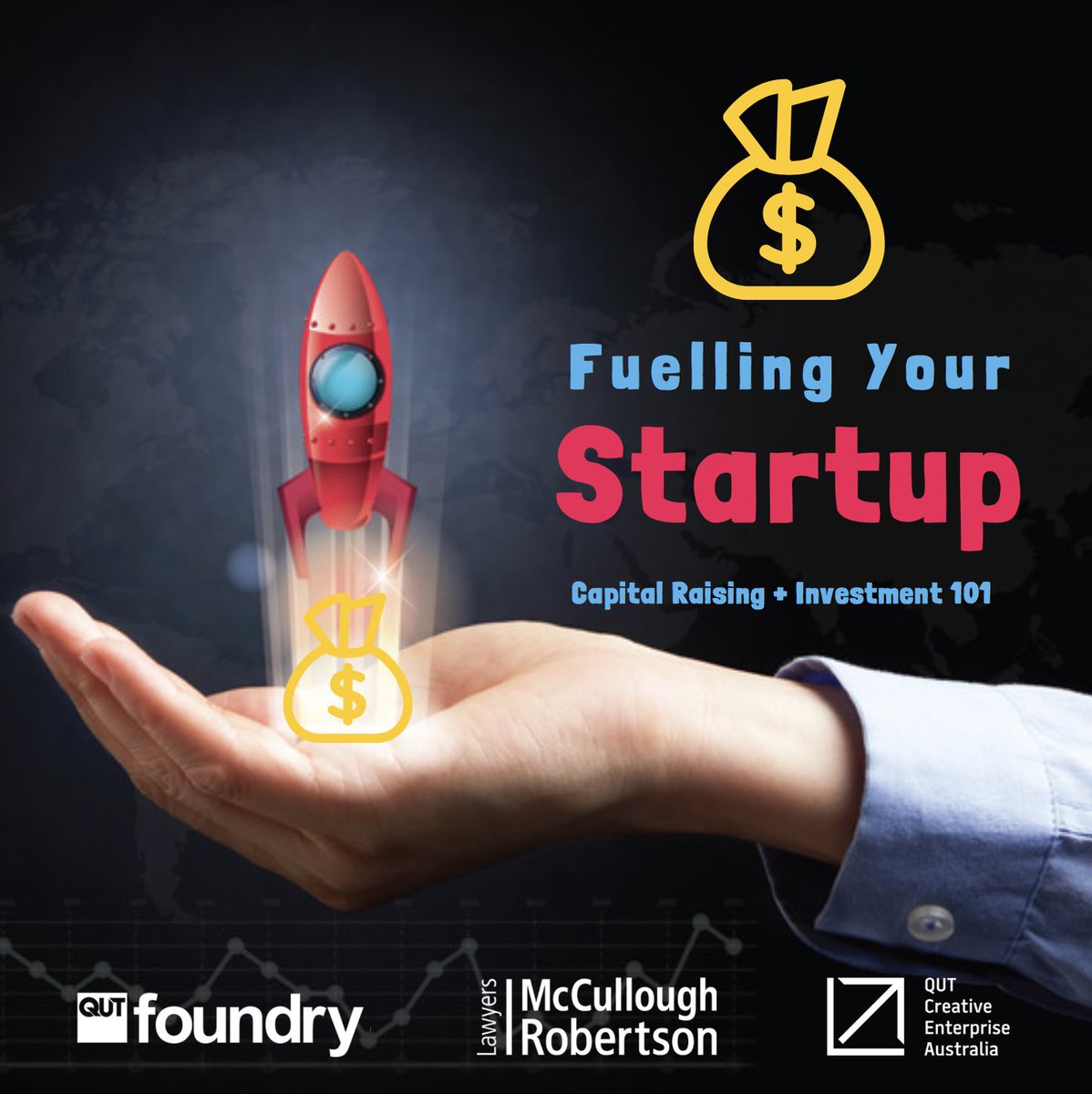 QUTEship's tweet photo. Does your #startup, #invention, or #research spin-out need #investment or #capitalraising for R&amp;D, tests, to get to market or #grow  fast? @tmthyh &amp; Ben of @QUTCEA &amp; @MCRlaw helped innovators &amp; entrepreneurs @qutfoundry learn more about #investment.👌Thanks guys🙌👍#ideaslaunched https://t.co/OTI9gxnsGO