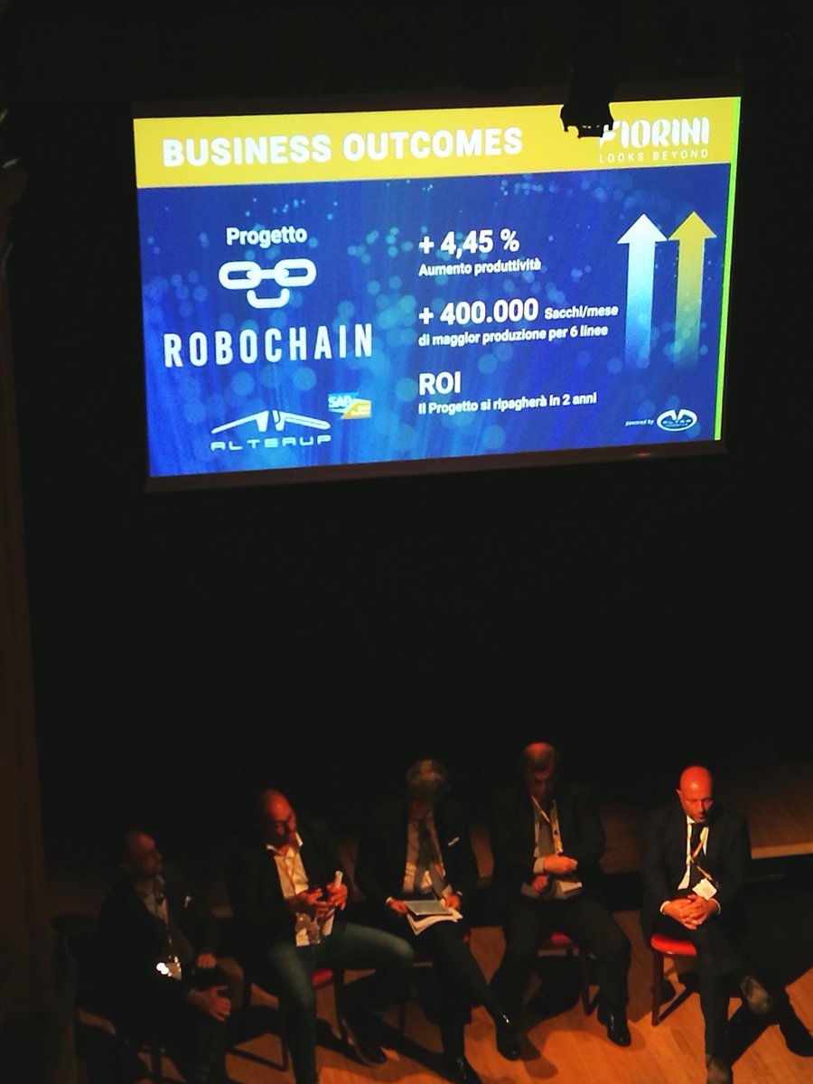 alteaupsrl's tweet photo. #ROBOCHAIN @alteaupsrl #FioriniPackaging è la soluzione che pensa fuori dagli schemi. Dove la rigidità degli algoritmi di schedulazione fallisce, arriva la sua flessibilità. Oggi all'evento @IDCItaly #SAP https://t.co/d8ShzHZMuk