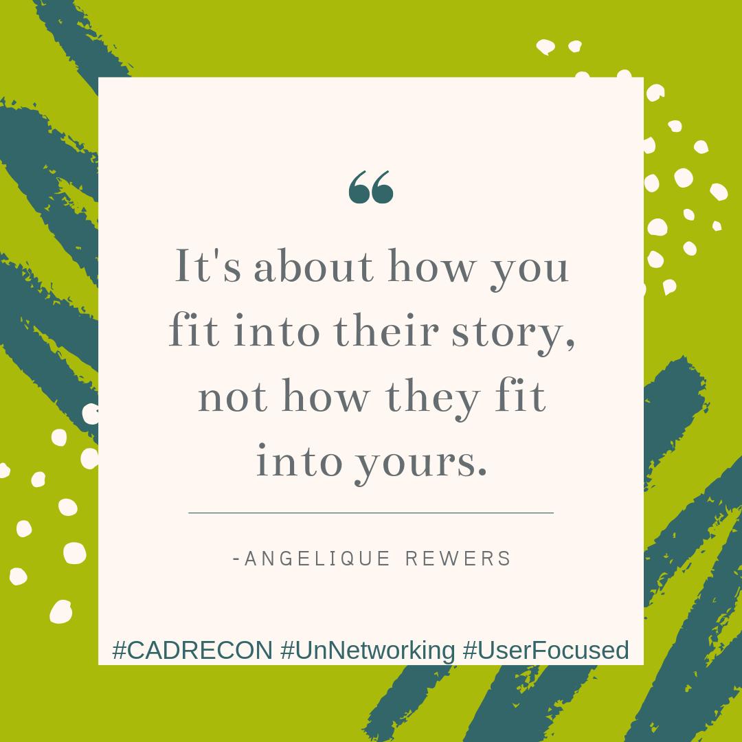 BoldrStrategy's tweet image. @AngeliqueRewers is speaking our love language at #CADRECon #UnNetworking #UserFocused