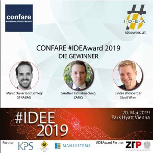 DigitalCityWien's tweet photo. Herzlichen Glückwunsch an die Gewinner des #Confare #IDEAward 2019 - #Strabag, ZAMG und @wienbot ! #smartcity #digitalcity #wien
https://t.co/9q6mqYANGy https://t.co/xn1SRf71AJ