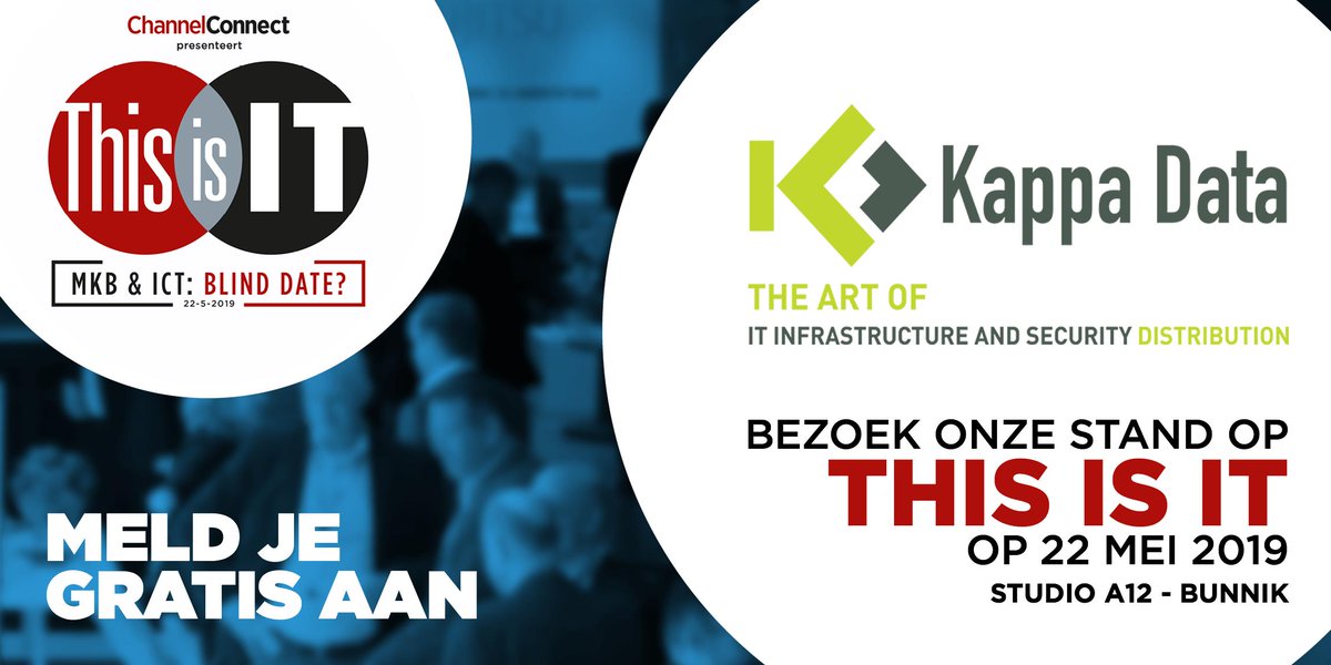 KappaDataNL's tweet photo. Wie is Kappa Data? Wat is de toegevoegde waarde van een Value Add #Distributeur? En welke oplossingen bieden wij op het gebied van #networking en #security? We vertellen je er graag meer over, morgen (22 mei) tijdens This is IT in stand 17. Meer info >> https://t.co/4fnN9dAGGU https://t.co/zYNrga9vvJ
