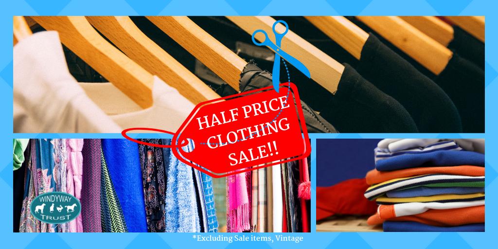 windywaytrust_'s tweet photo. Our first HALF PRICE SALE starts today! Men and women's clothes all on sale* Grab yourself a bargain today at our Chestergate shops! #elevenseshour #Macclesfield #Cheshire #sale #halfprice 
*excluding sale and vintage clothes https://t.co/khf2Q6zv17