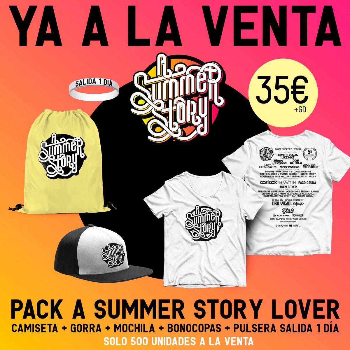¡YA A LA VENTA! Desde este mismo momento ya podéis haceros con nuestra oferta más especial... ¡Vive nuestro 5º Aniversario como un auténtico #SummerLover! 💛

Promoción SOLO disponible en asummerstory.com o <a href="/Entradasalcance/">Vivaticket ES</a>.

⚠ SOLO 500 UNIDADES DISPONIBLES.