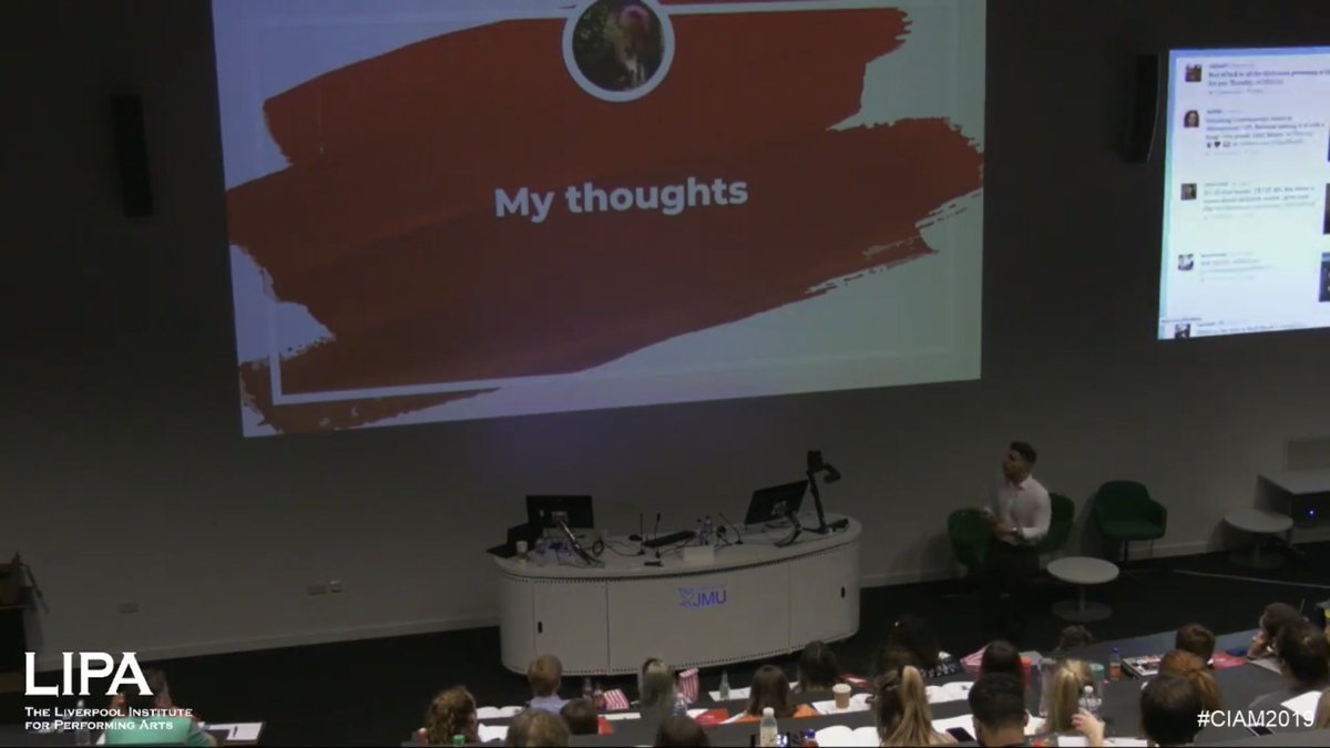 bekki_stevenson's tweet photo. WOW. So proud of Olly for getting up and starting this years #CIM2019 conference! Absolutely FAB presentation and handled technical difficulties like a PRO. #dirtymoney #Artsmanagers https://t.co/lnDRitLNUN