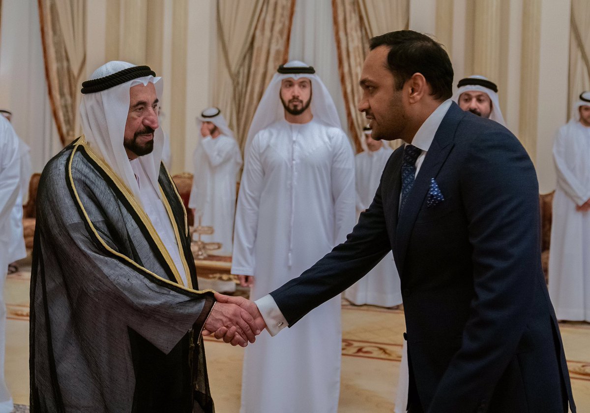 tahershams's tweet photo. Honored to exchange #Ramadan #greetings with His Highness Sheikh Dr. Sultan bin Muhammad Al Qasimi
Our best wishes for the progress and prosperity of the Emirate of #Sharjah and #UAE. @DrSultanAlQasim https://t.co/4q9fl0hTyx