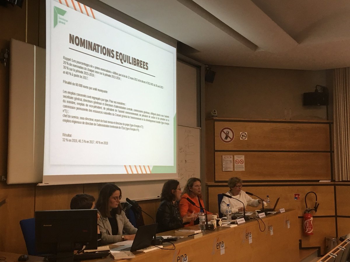 ENA_5050's tweet photo. Hélène Fernandez en charge des questions d’ #egalitefh auprès du MTES et du MCT “on a eu des quotas implicites de 100% d’hommes pendant des années, des quotas de femmes pour assurer un rééquilibrage ne devrait pas susciter autant de réticences” https://t.co/w9pLkeSzdq
