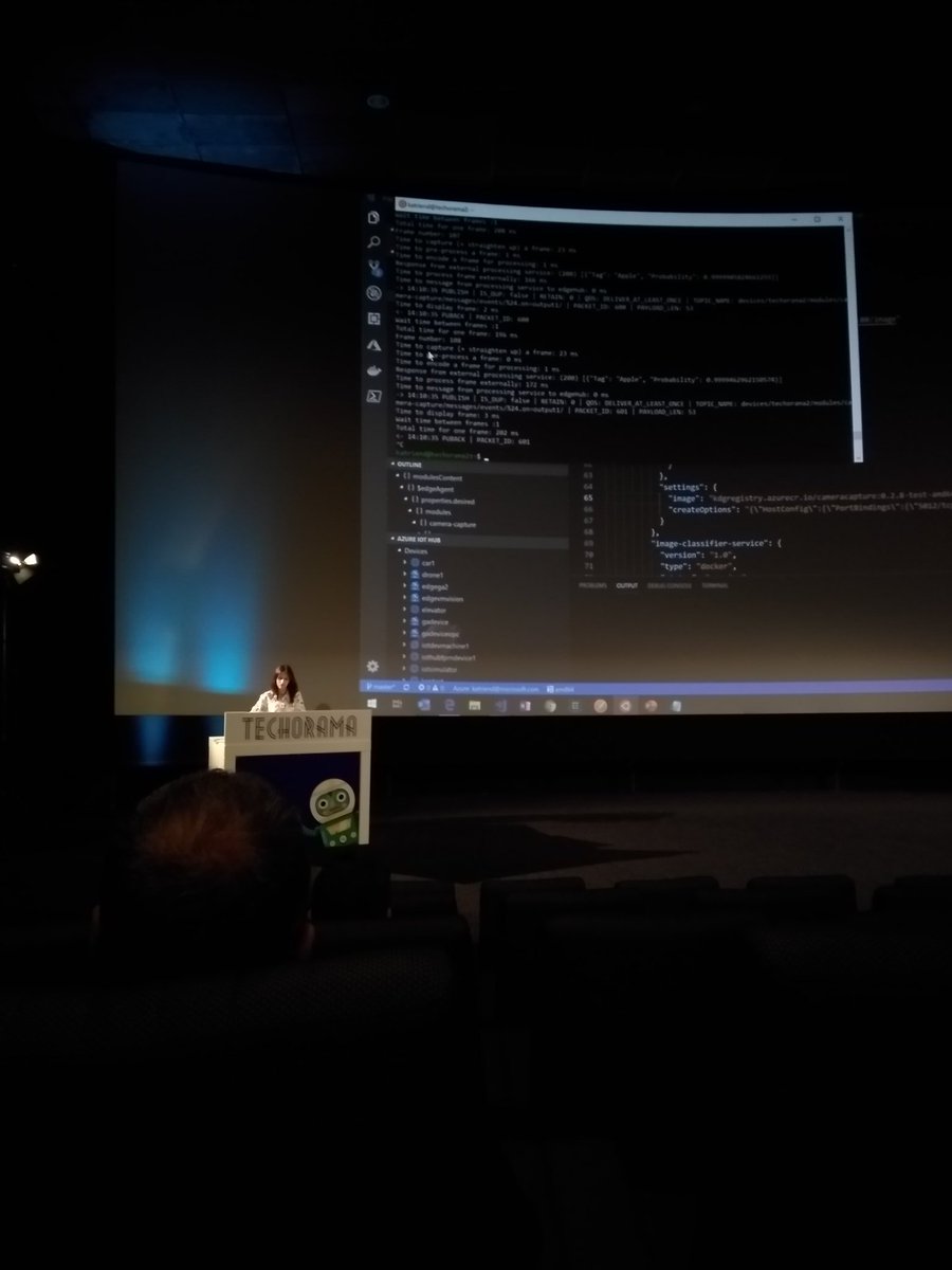 GlennColpaert's tweet image. Great #iotedge session by @katriendg at #techorama! Some very nice demo&apos;s! #azure