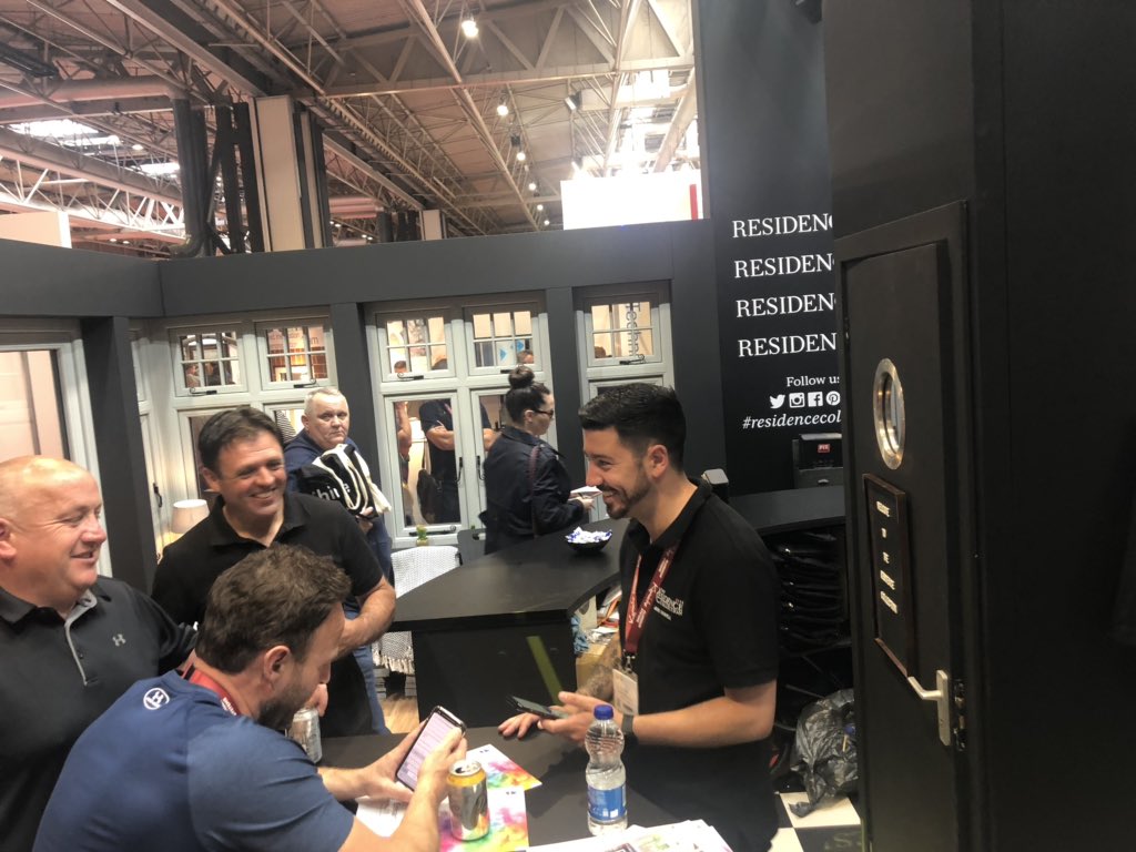 residence9's tweet photo. Getting busy @fitshow already! Come and see our new RD Doors range, doors the way they’re meant to be 🖤 #ResidenceCollection #FitShow #FitShow2019 https://t.co/uxndXsr8AR