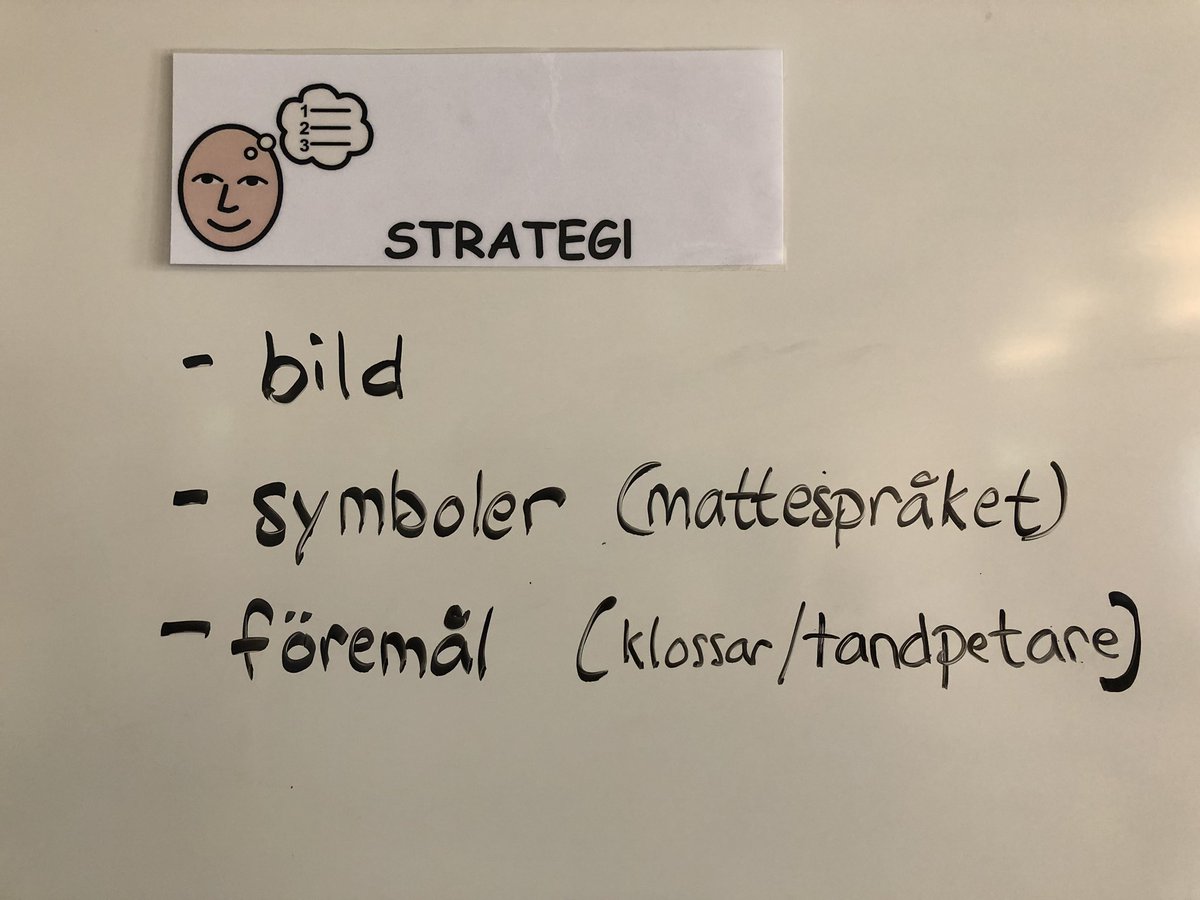 Vi arbetar med strategier för att lösa matematikuppgifter.